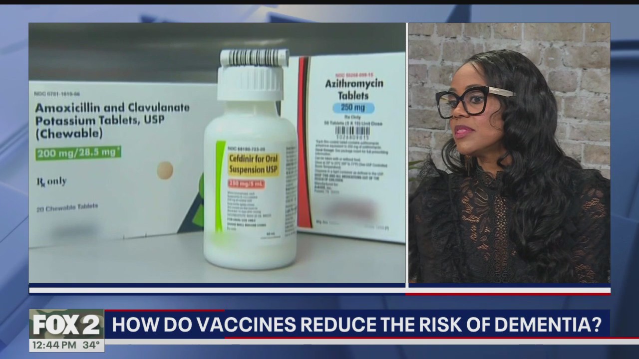 How do vaccines reduce the risk of dementia?