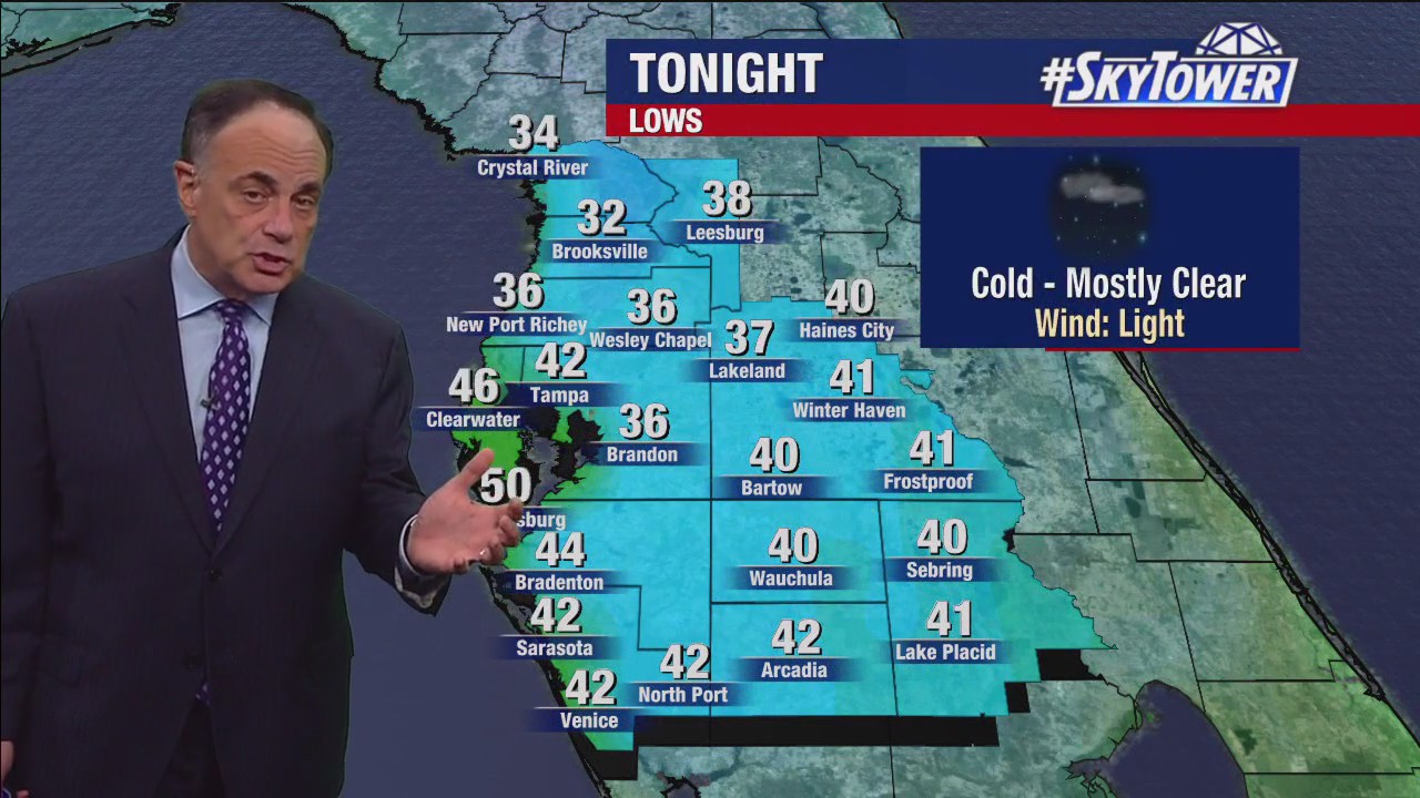 Tampa weather | Cold and mostly clear