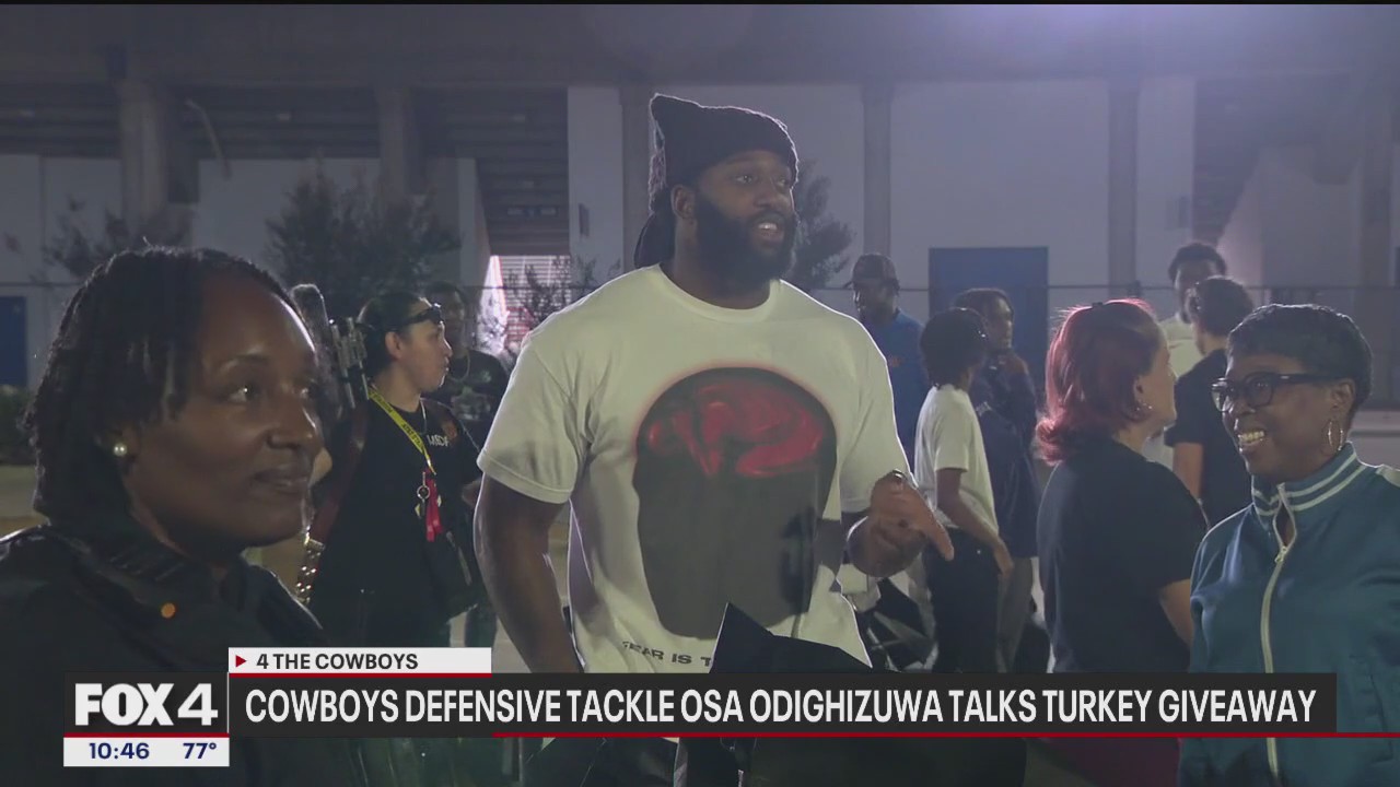 Dallas Cowboys DT Osa Odighizuwa talks turkey giveaway