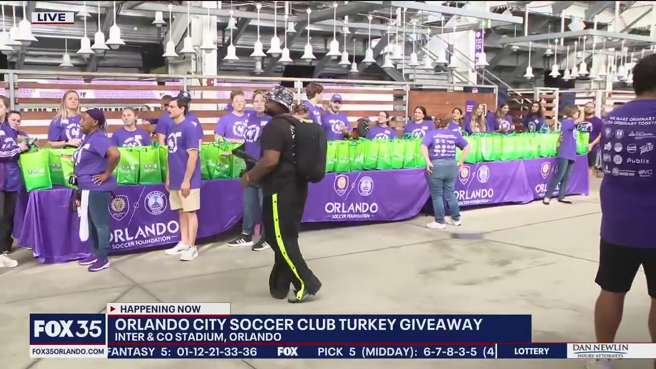 Orlando City Soccer Club host turkey giveaway