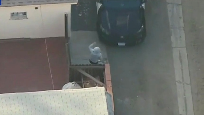 Suspect tries to run from cops in Reseda