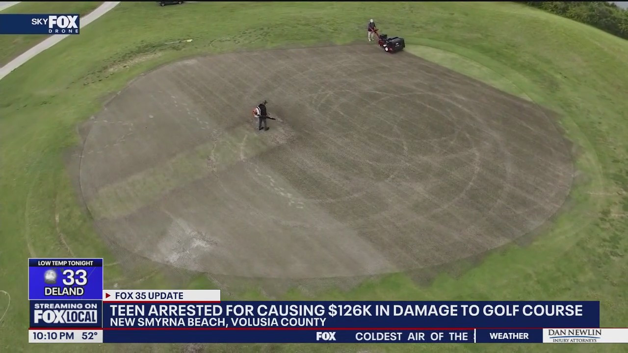 Teen accused of causing $126K in damage to golf course