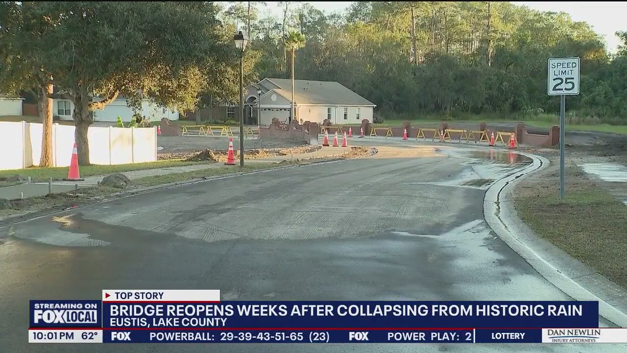 Eustis neighborhood bridge reopens weeks after collapse