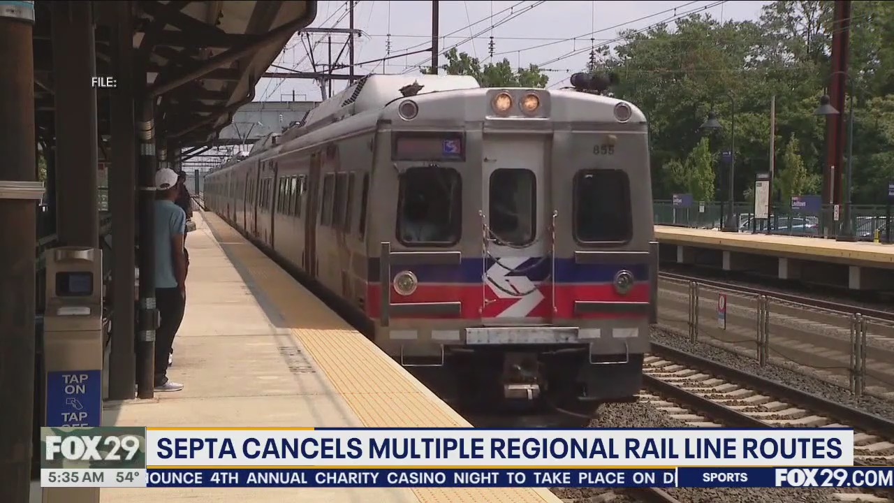Over half dozen SEPTA regional rail trains canceled on Monday