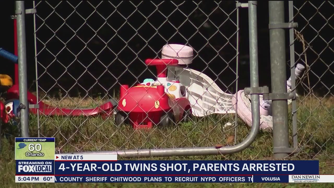 Parents arrested after 4-year-old twin boys are shot