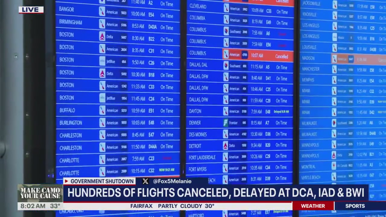 Government Shutdown 2025 Update: Airports cut more flights